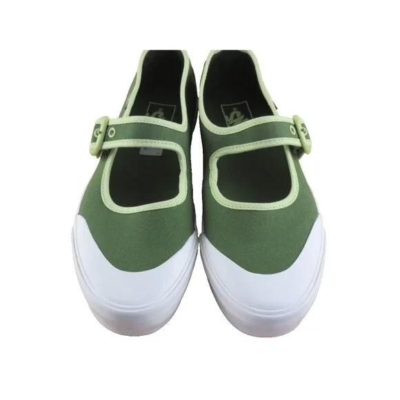 Vans Women's Mary Jane Ballerina Green White Canvas adjustable Shoes Size 8 NIB - Picture 3 of 7